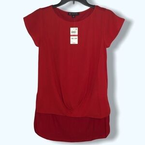 NWT INC Red Hi/Low Top Sz XS